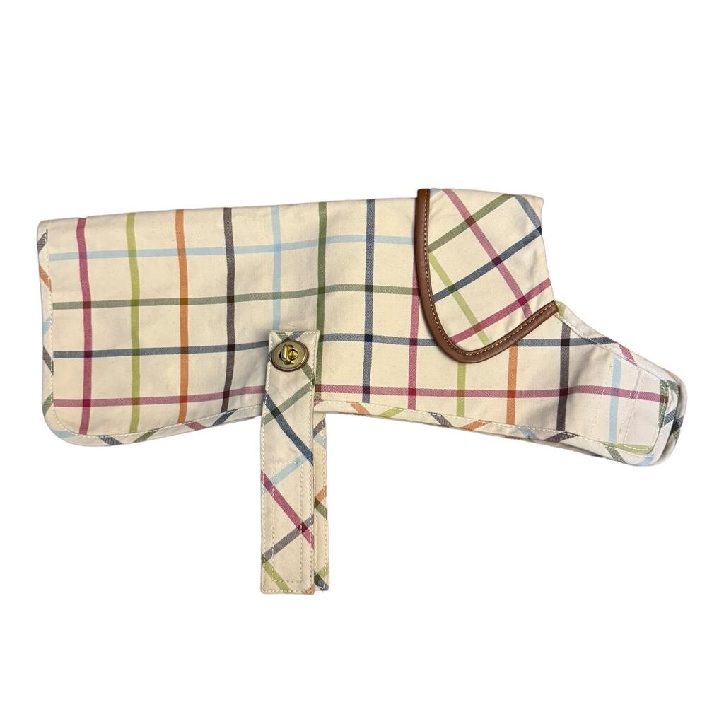 Y2K COACH Bleecker Tattersall Plaid Dog Luxury Petwear Brass Turn Locks Medium - Picture 7 of 13